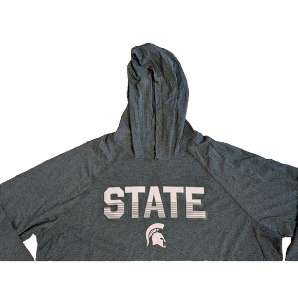 Michigan State Spartans Captivating Green Lightweight Hoodie Pullover Men's 2XL - Picture 2 of 11